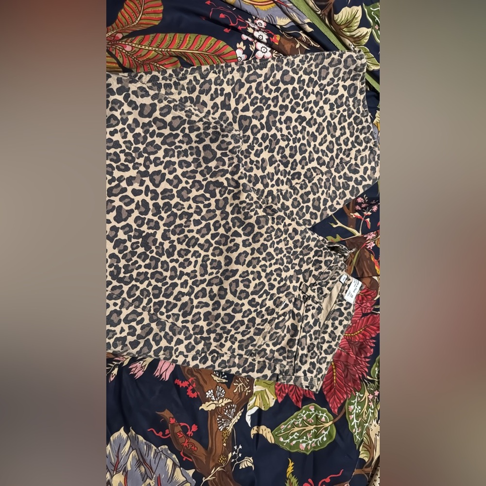 Abercrombie and fitch curve love mid rise barrel jean in leopard